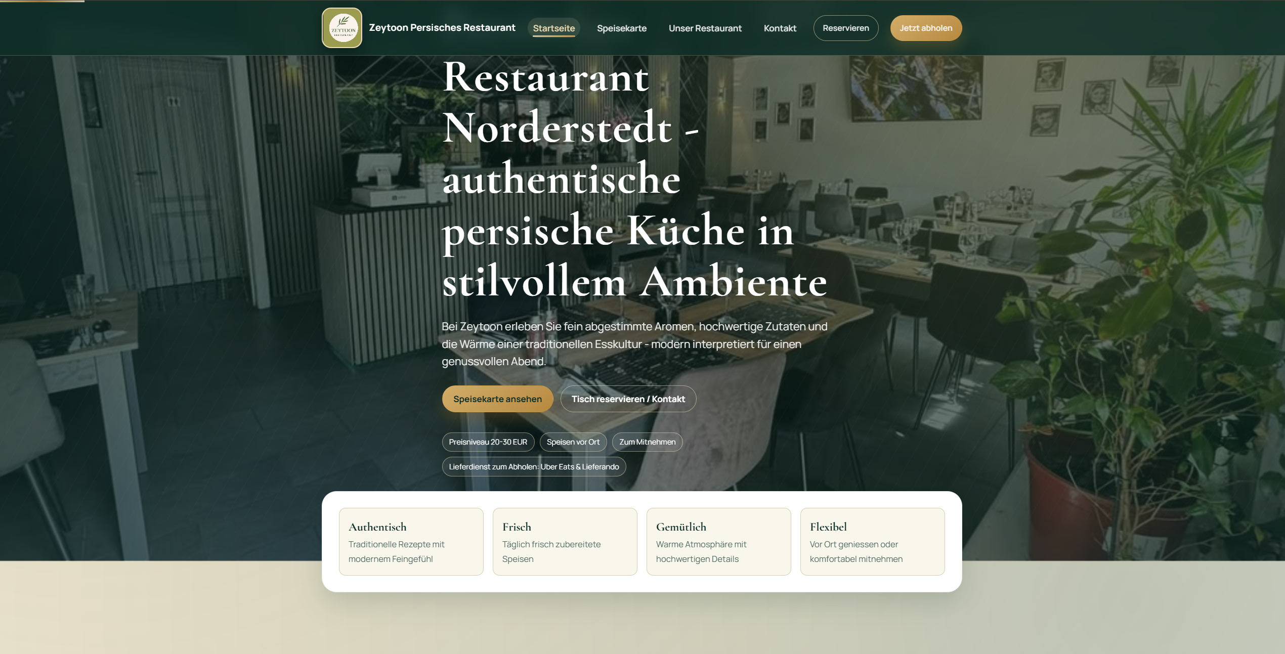 Website-Screenshot von Zeytoon Persisches Restaurant